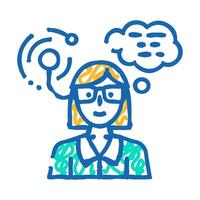 geek chic tech enthusiast icon doodle illustration vector