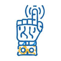 pointer robot hand gesture icon doodle illustration vector