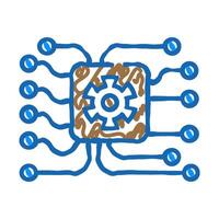 system integration analyst icon doodle illustration vector