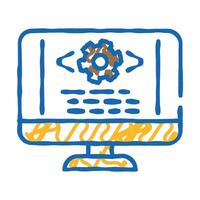 code optimization analyst icon doodle illustration vector