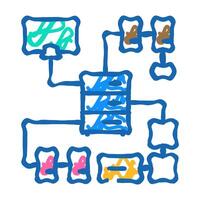 it architecture analyst icon doodle illustration vector