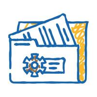 system documentation analyst icon doodle illustration vector