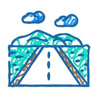 road leading forward progress icon doodle illustration vector