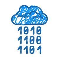 cloud computing business process icon doodle illustration vector