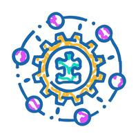 system integration business process icon doodle illustration vector