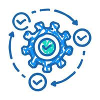 implementation business process icon doodle illustration vector