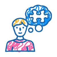 problem solving business process icon doodle illustration vector