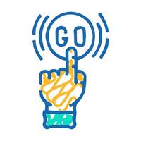 click and go app label product caution icon doodle illustration vector