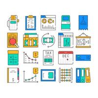 Accounting And Finance Collection Icons Set vector