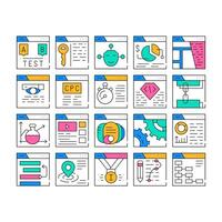 Seo Search Engine Optimization Icons Set vector