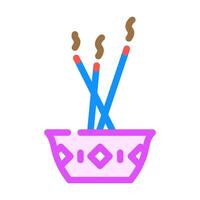 incense or aromatherapy acupuncture color icon illustration vector
