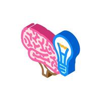 lightbulb brainstorm isometric icon illustration vector