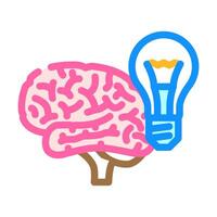 lightbulb brainstorm color icon illustration vector