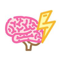 lightning bolt brainstorm color icon illustration vector