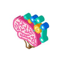 mind map brainstorm isometric icon illustration vector