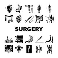 surgery medical operation icons set vector