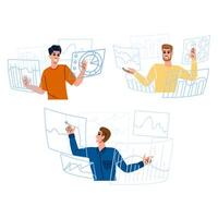graph man chart vector