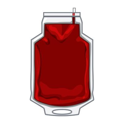 platelets blood donor bag cartoon illustration