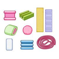 chewing gum set cartoon illustration vector