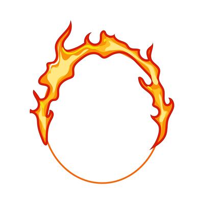 heat circle fire cartoon illustration
