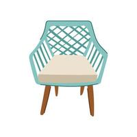 folding deck chair cartoon illustration vector
