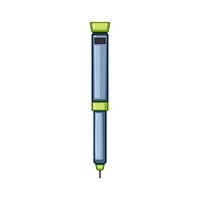 injection insulin pen cartoon illustration vector