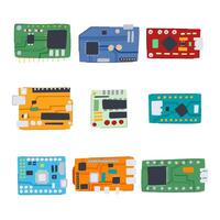 microcontroller set cartoon illustration vector