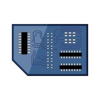 circuit microcontroller cartoon illustration vector