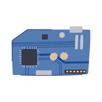 semiconductor microcontroller cartoon illustration vector