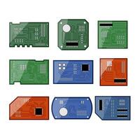 microcontroller set cartoon illustration vector