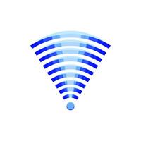 diffraction wireless signal wave cartoon illustration vector