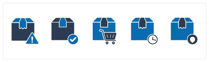 A set of 5 Business icon as order alert, delivered, cart order vector
