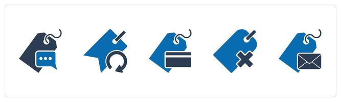 A set of 5 Business icon as message tag, refresh tag, card tag vector