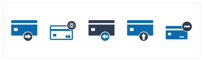 A set of 5 Business icon as send card, view card, received card vector