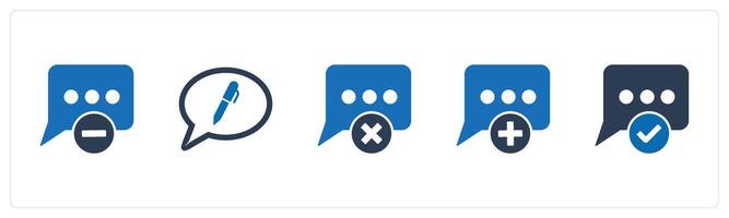 A set of 5 Business icon as remove message, edit message, delete message vector