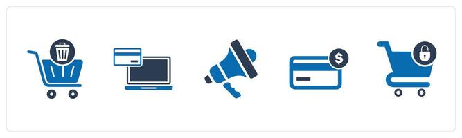 A set of 5 Business icon as cut price, cloud idea, card swipe machine vector