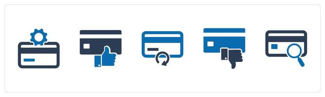 A set of 5 Business icons as card seting, like card, update card vector