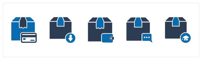 A set of 5 Business icons as card delivery, delivery returned, pay on delivery vector