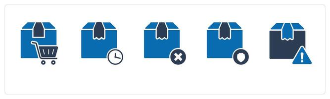 A set of 5 Business icons as cart order, delivery schedule, wrong order vector