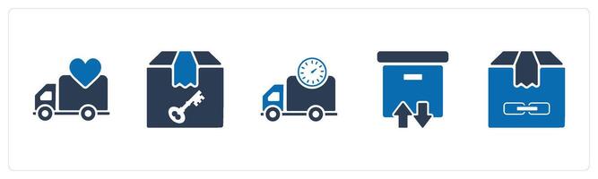 A set of 5 Business icons as favorite delivery, delivery returned, pay on delivery vector