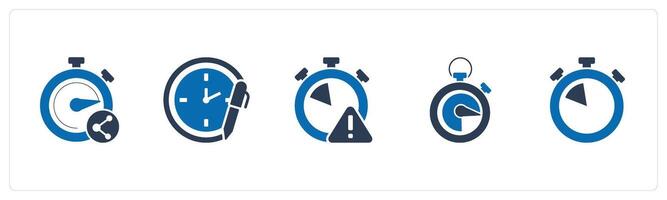 A set of 5 business icons as share time, edit time, time maintenance vector