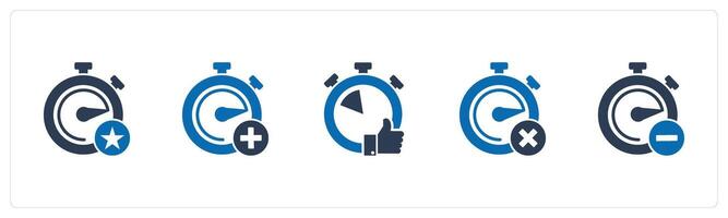 A set of 5 business icons as favorite time, add time, like time vector