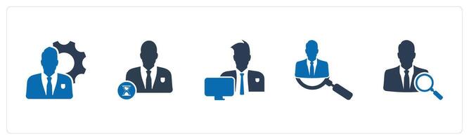 A set of 5 business icons as business management, time management, office work vector