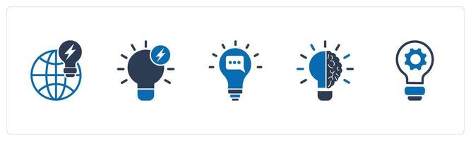 A set of 5 business icons as generate idea, fast idea, message idea vector