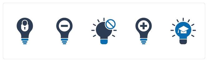 A set of 5 business icons as idea security, remove idea, idea vector