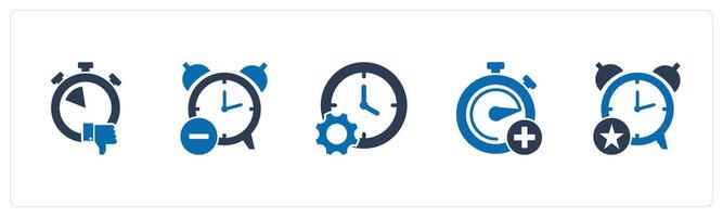 A set of 5 business icons as like time, reduce time, time management vector