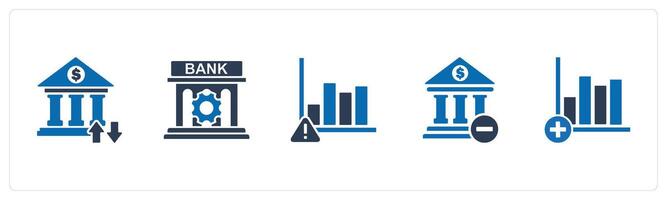 A set of 5 business icons as bank transaction, bank renovate, graph maintenance vector