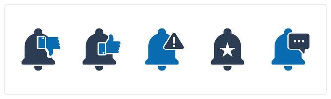 A set of 5 Contact icons as dislike notifiation, like notification, alert vector