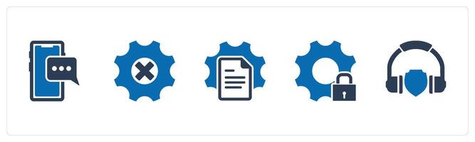 A set of 5 Contact icons as mobile message, maintenance, page settings vector