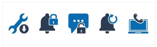 A set of 5 Contact icons as maintenance, safety, message protection vector